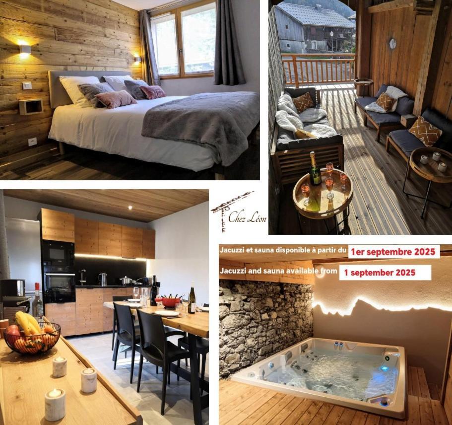 Chez Leon, Jacuzzi Et Sauna Des Le 1Er Septembre 2025 Samoëns Buitenkant foto